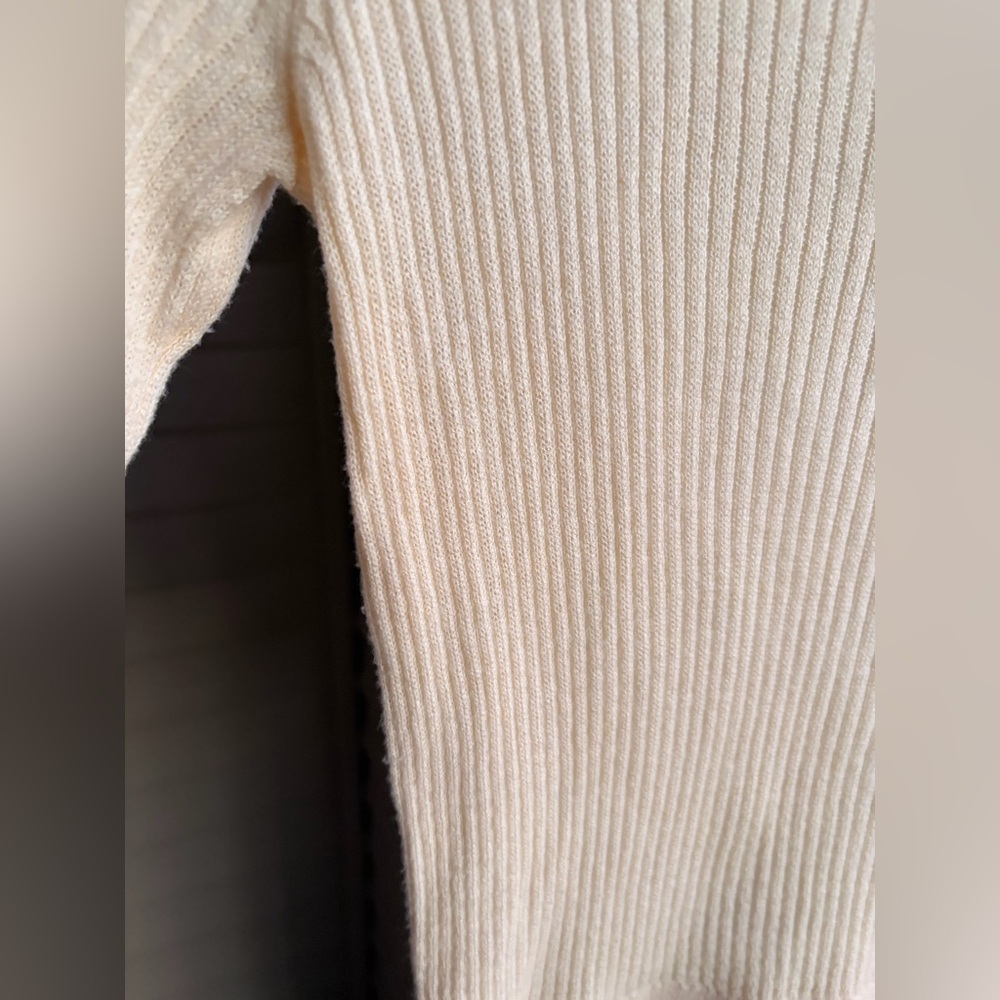 🆕🌾Treasure & Bond Ribbed Sweater XS Cream Stretch Soft Knit Top Minimalist $59 - Picture 7 of 13
